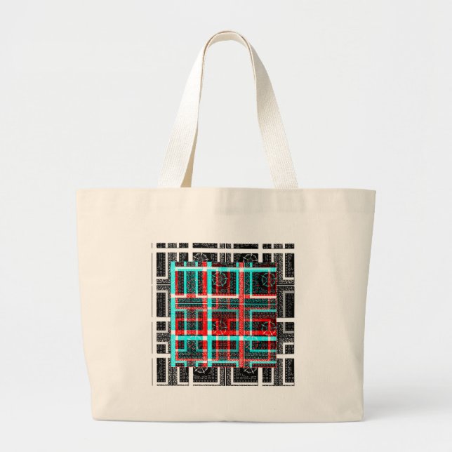My Square Maze Design Large Tote Bag (Front)