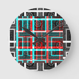 My Square Maze Design Round Clock