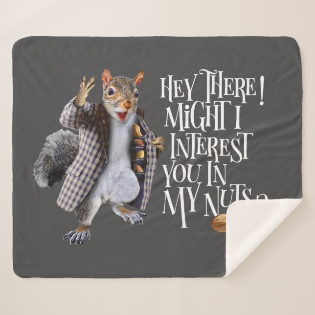 My Squirrel Nuts Sherpa Blanket (Front (Horizontal))