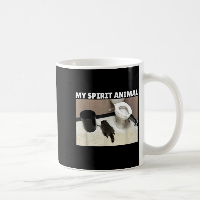 My Srit Animal Drunk Raccoon Funny Lazy Mood  Coffee Mug (Right)