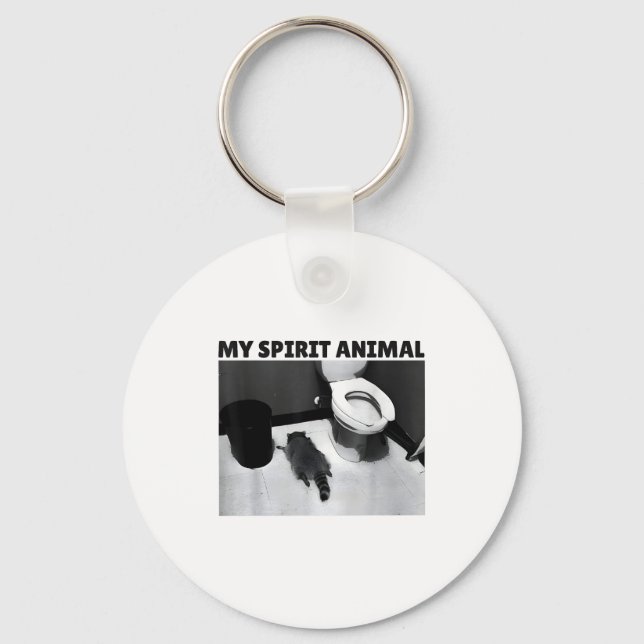 My Srit Animal Funny Drunk Raccoon Meme  Key Ring (Front)