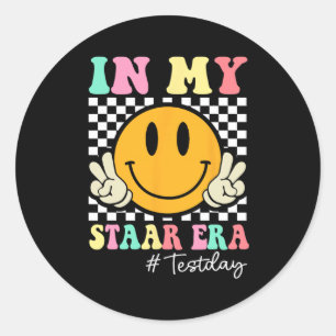 My Staar Era Retro Smile Teacher Kids Testing Test Classic Round Sticker