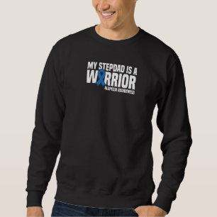 My Stepdad Is A Warrior Blue Ribbon Alopecia Aware Sweatshirt