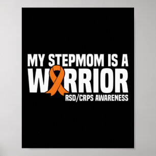 My Stepmom Is A Warrior Orange Ribbon Rsdcrps Awar Poster