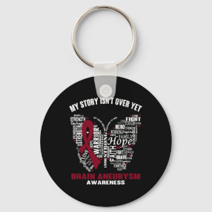My Story Isn't Over Yet Brain Aneurysm Awareness  Key Ring