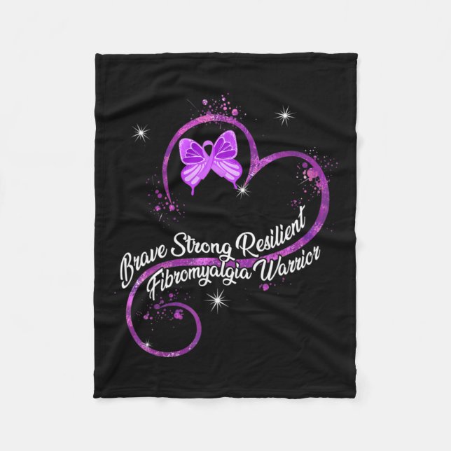 My Strong Resilient Fibromyalgia Warrior Awareness Fleece Blanket (Front)