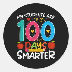 My Students Are 100 Days Smarter 100th Day School Classic Round Sticker