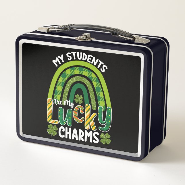 My Students Are My Lucky Charms St Patrick's Day Metal Lunch Box (Front)