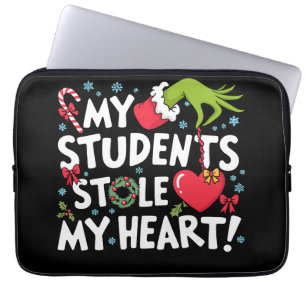 My Students Stole My Heart Christmas Xmas Teacher Laptop Sleeve