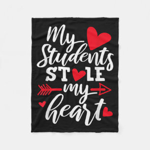 My Students Stole My Heart Cute Teacher Valentines Fleece Blanket