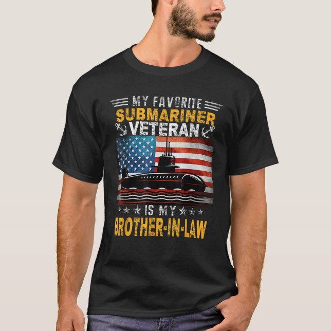My Submarine Veteran Is My Brother-In-Law US Flag T-Shirt (Front)