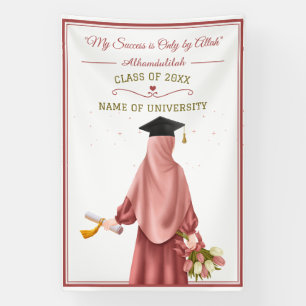 "My Success is Only by Allah" Graduating Girl Banner