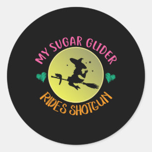 My Sugar Glider Rides Shotgun Halloween Costume Gi Classic Round Sticker