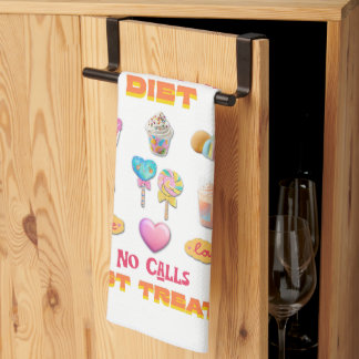 My Summer Diet No Calls Just Treats Tea Towel
