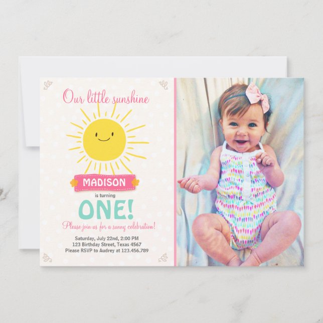 My sunshine Little sunshine birthday invitation (Front)