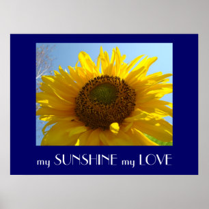 my SUNSHINE my LOVE art prints Sunflower gift