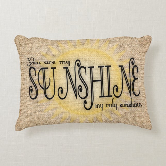 My Sunshine on Burlap Decorative Cushion (Front)