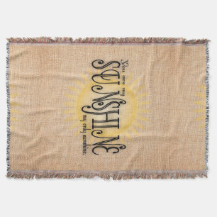 My Sunshine on Burlap Throw Blanket