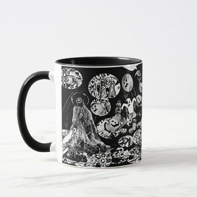 My super haloween (Black and White Art) Mug (Left)