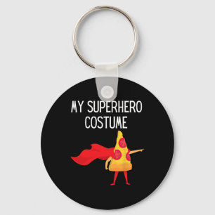 My Superhero Pizza With Cape Halloween Costume Fun Key Ring