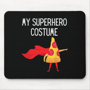 My Superhero Pizza With Cape Halloween Costume Fun Mouse Pad