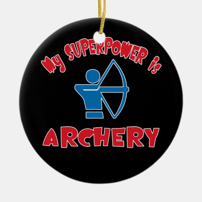 My Superpower is Archery Ceramic Tree Decoration (Front)