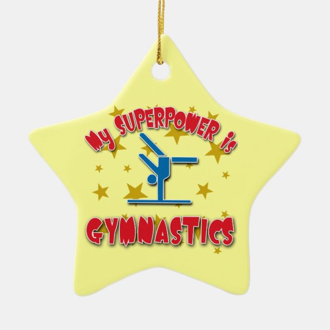 My Superpower is Gymnastics Ceramic Ornament (Front)