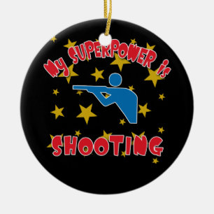 My Superpower is Shooting Ceramic Tree Decoration