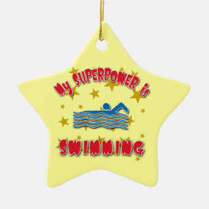 My Superpower is Swimming Ceramic Tree Decoration