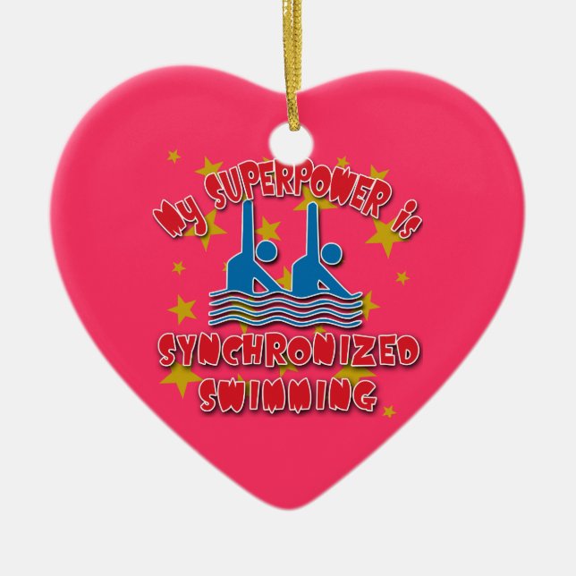 My Superpower is Synchronised Swimming Ceramic Tree Decoration (Front)