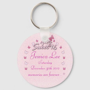 My Sweet 16 Butterflies Key Ring