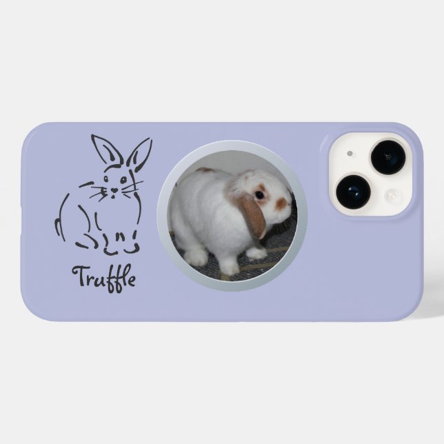 My Sweet Bunny, Pet Photo and Name rabbit sketch Case-Mate iPhone Case (Back (Horizontal))