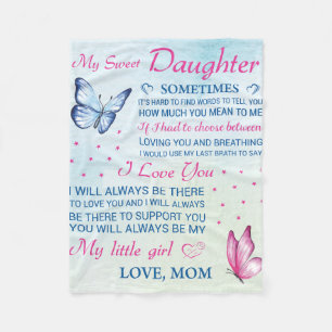 My Sweet Heart Daughter's Personalised Fleece Blanket