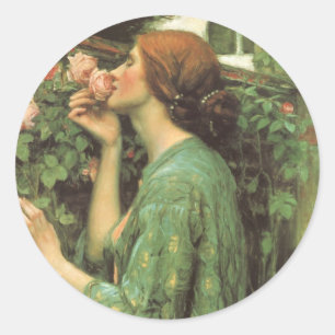 My Sweet Rose, or Soul of the Rose by Waterhouse Classic Round Sticker