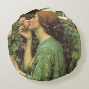 My Sweet Rose, or Soul of the Rose by Waterhouse Round Cushion