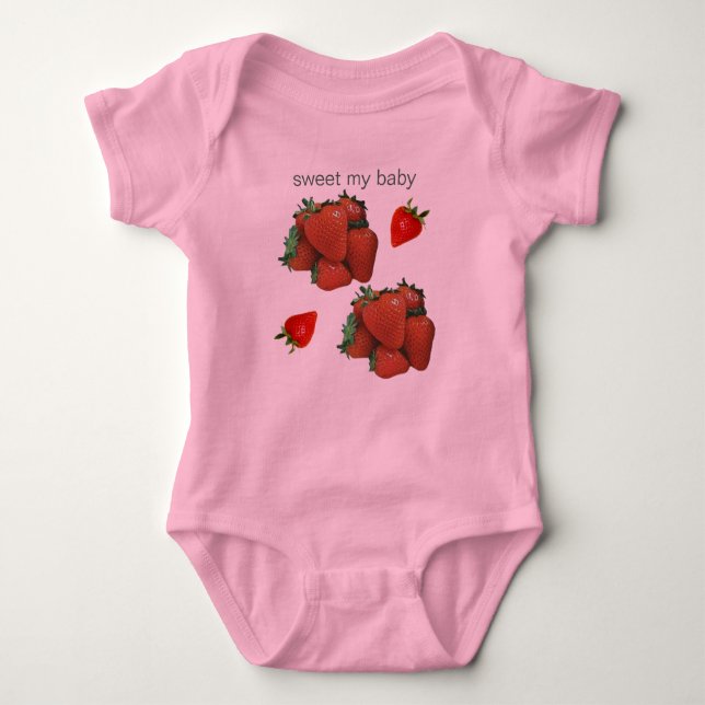 My sweet Strawberry Baby Bodysuit (Front)
