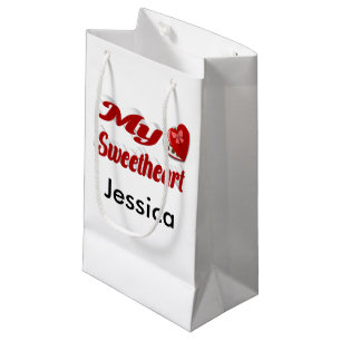 My Sweetheart Personalized Valentines Day  Small Gift Bag