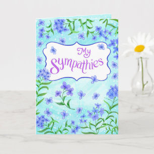 My Sympathies – Soft Floral Comfort Design Aqua Card
