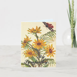 "My Sympathy…" + Flowers Condolences Card