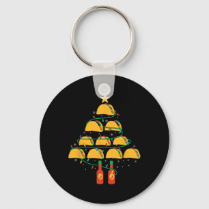 My Tacos Christmas Tree Pajama Shirt Xmas Funny Key Ring