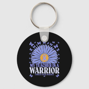 My Teacher Is A Warrior Stomach Cancer Awareness Key Ring