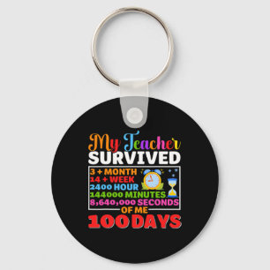 My Teacher Survive 100 Days of Me Fun 100 Day Of S Key Ring