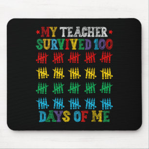 My Teacher Survived 100 Days Of Me 100 Days Of Sch Mouse Pad