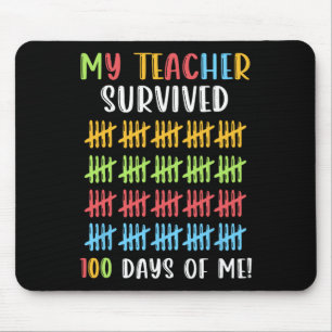 My Teacher Survived 100 Days Of Me Boy Girl 100th Mouse Pad