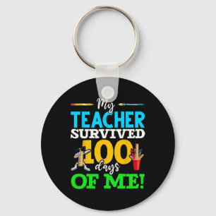 My Teacher Survived 100 Days Of Me Dab 100 Days Of Key Ring