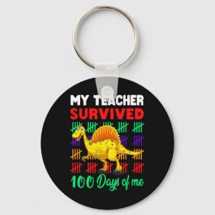 My Teacher Survived 100 Days of Me Dinosaur Kid To Key Ring