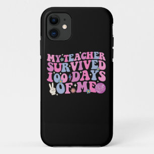 My Teacher Survived 100 Days Of Me Disco Groovy iPhone 11 Case