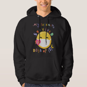 My Teacher Survived 100 Days Of Me Face Mask Funny Hoodie