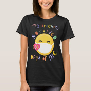 My Teacher Survived 100 Days Of Me Face Mask Funny T-Shirt