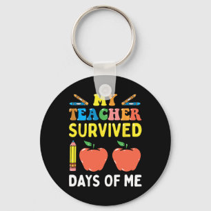 My Teacher Survived 100 Days Of Me Fun School  Key Ring